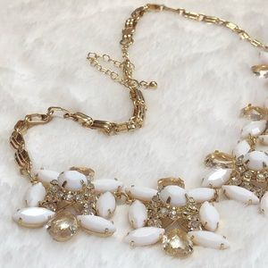 White Statement  Necklace